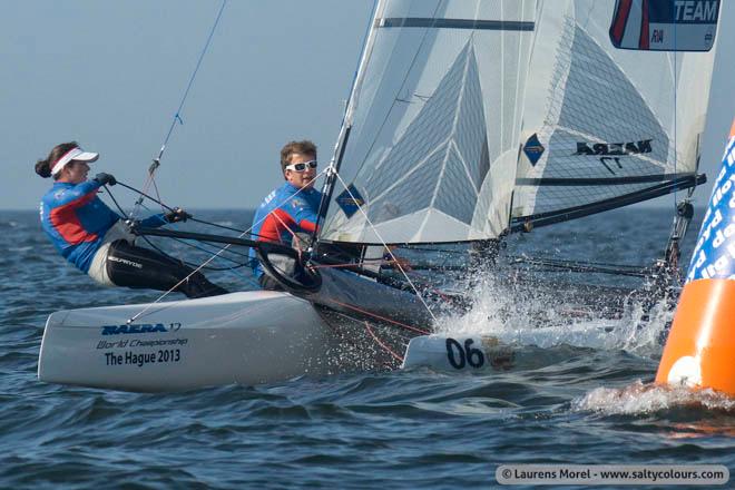 Saxton and Diamond racing - 2013 Nacra 17 World Championship © Laurens Morel
